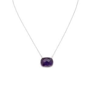 16"   2" Faceted Oval Amethyst Necklace