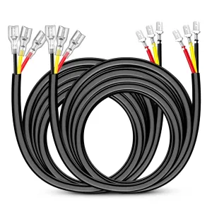 2PCS 16AWG 10FT Wire Extension Kit 3 Leads For Amber White LED Light Bar/Led Pods/LED Work Light