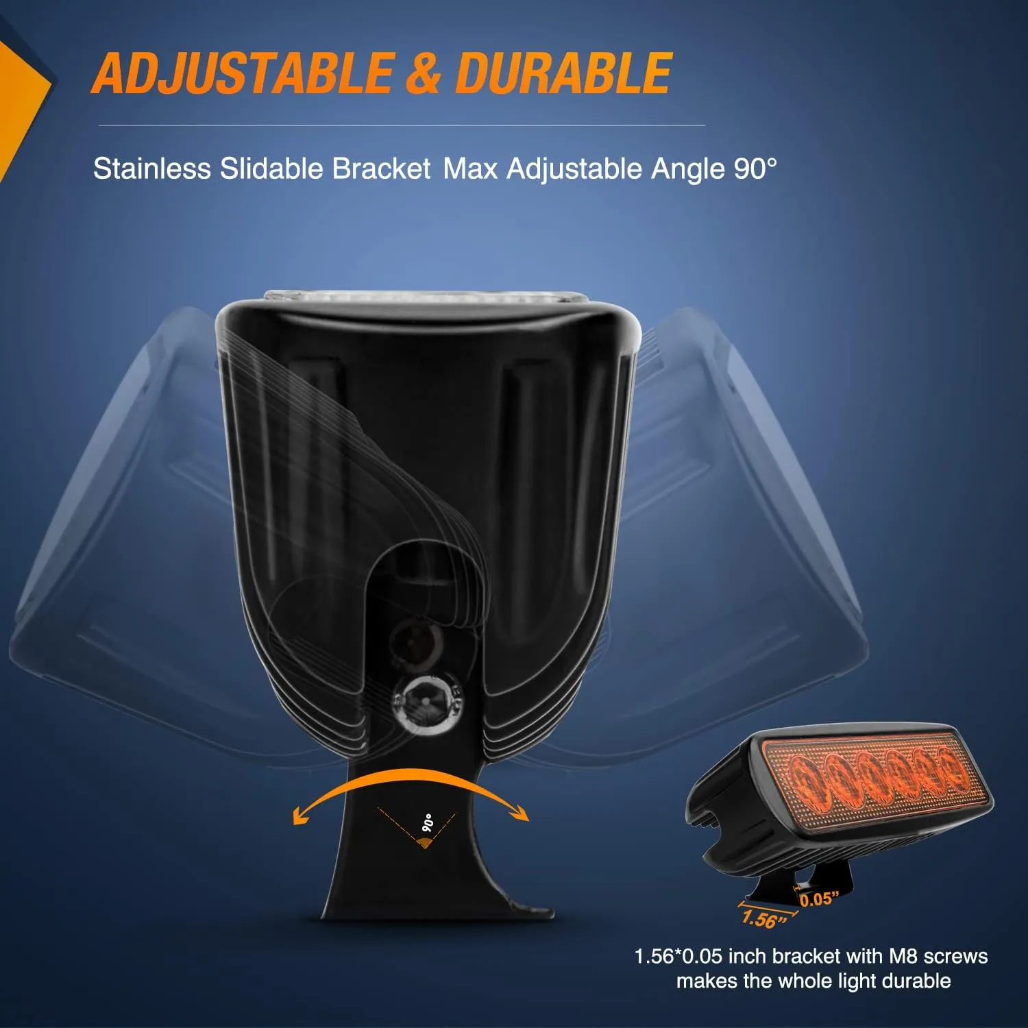 6 Inch 18W Amber White Spot LED Work Lights (Pair)