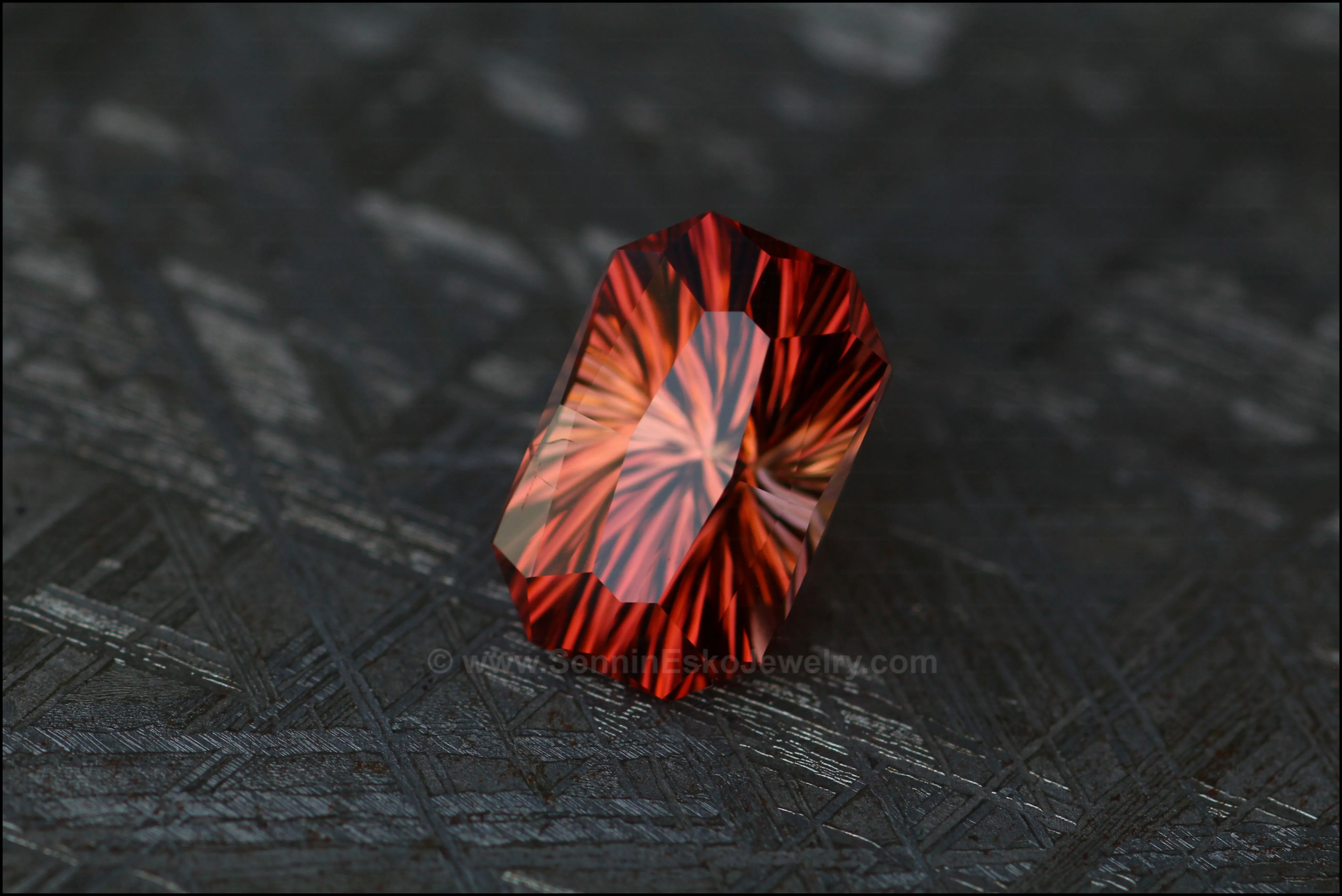 6.3ct Fiery Orange/Red/Yellow Tourmaline Octagon- Fantasy Cut - 13.2x8.6mm