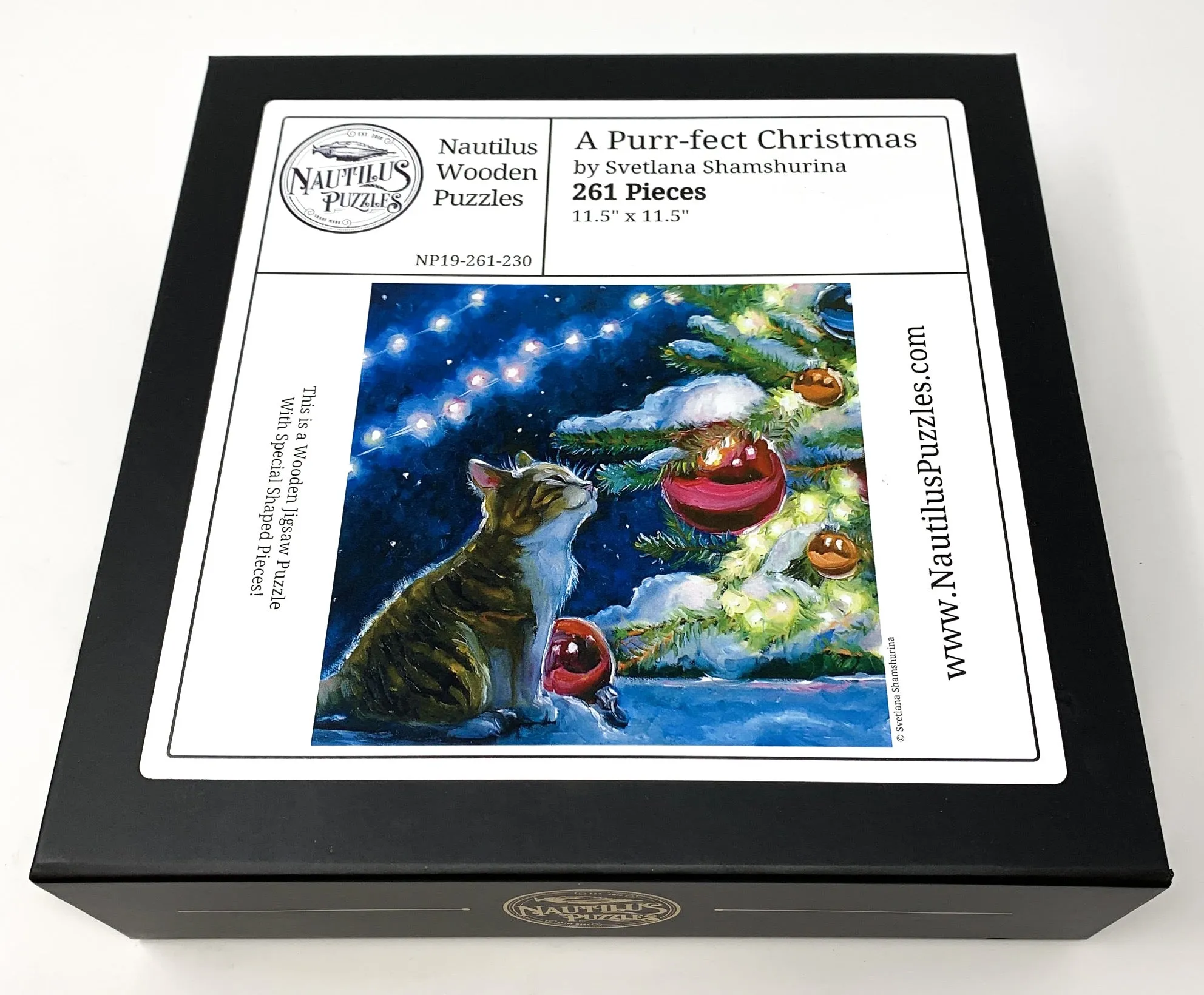 A Purr-fect Christmas - 261 Piece Wooden Jigsaw Puzzle
