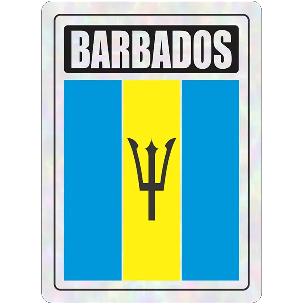 Barbados Prismatic Hologram Car Decal Sticker