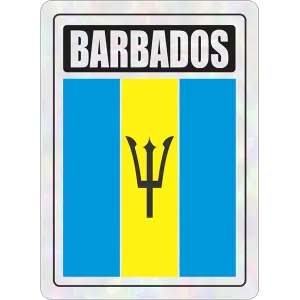 Barbados Prismatic Hologram Car Decal Sticker