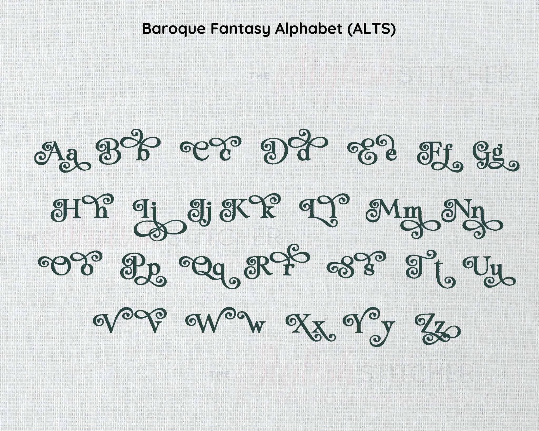 Baroque Fantasy Digital Embroidery Font