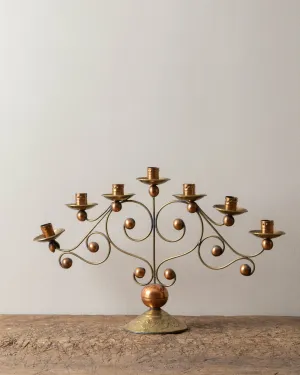 Brass   Copper Mexican Candelabra