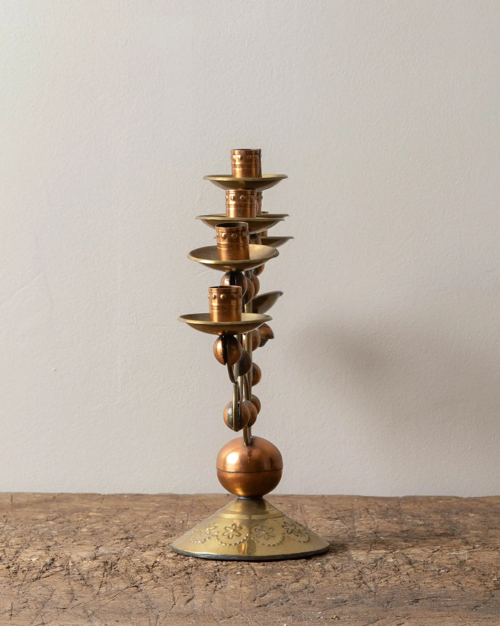 Brass   Copper Mexican Candelabra