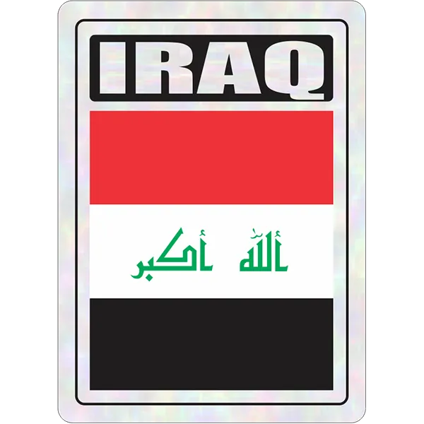 Iraq Prismatic Hologram Car Decal Sticker