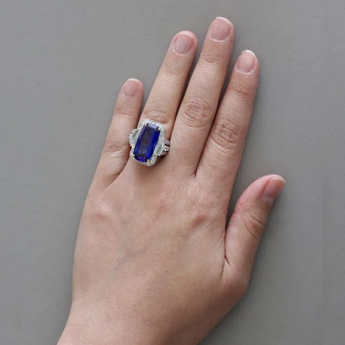 Magnificient Tanzanite Diamond Gold Ring