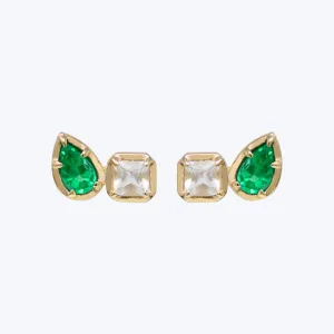Melia Toi & Mois Emerald   Diamond Stud