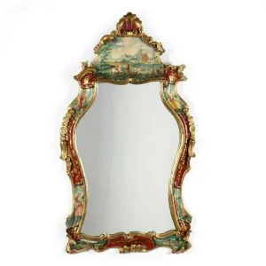 Mirror, Italian Baroque Venetian Style Painted Mirror, Vintage, Gorgeous Decor!