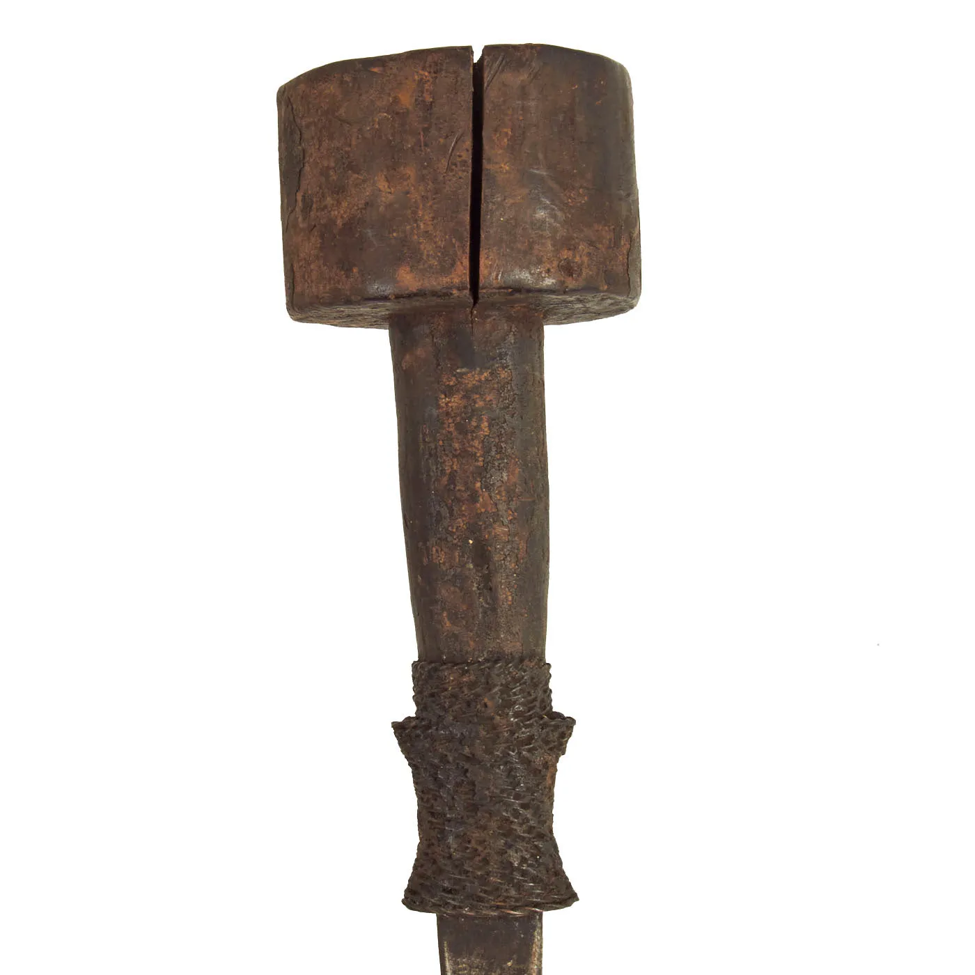 Original Central African 19th Century Mangbetu Tribe Trumbash Throwing Knife and Sape Dagger / Short Sword Lot - 2 items